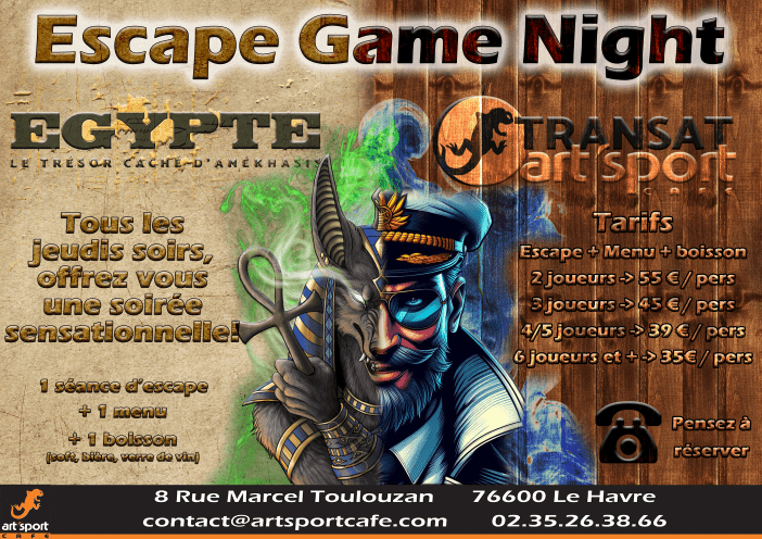 Soirée Escape game le havre Art'Sport Café